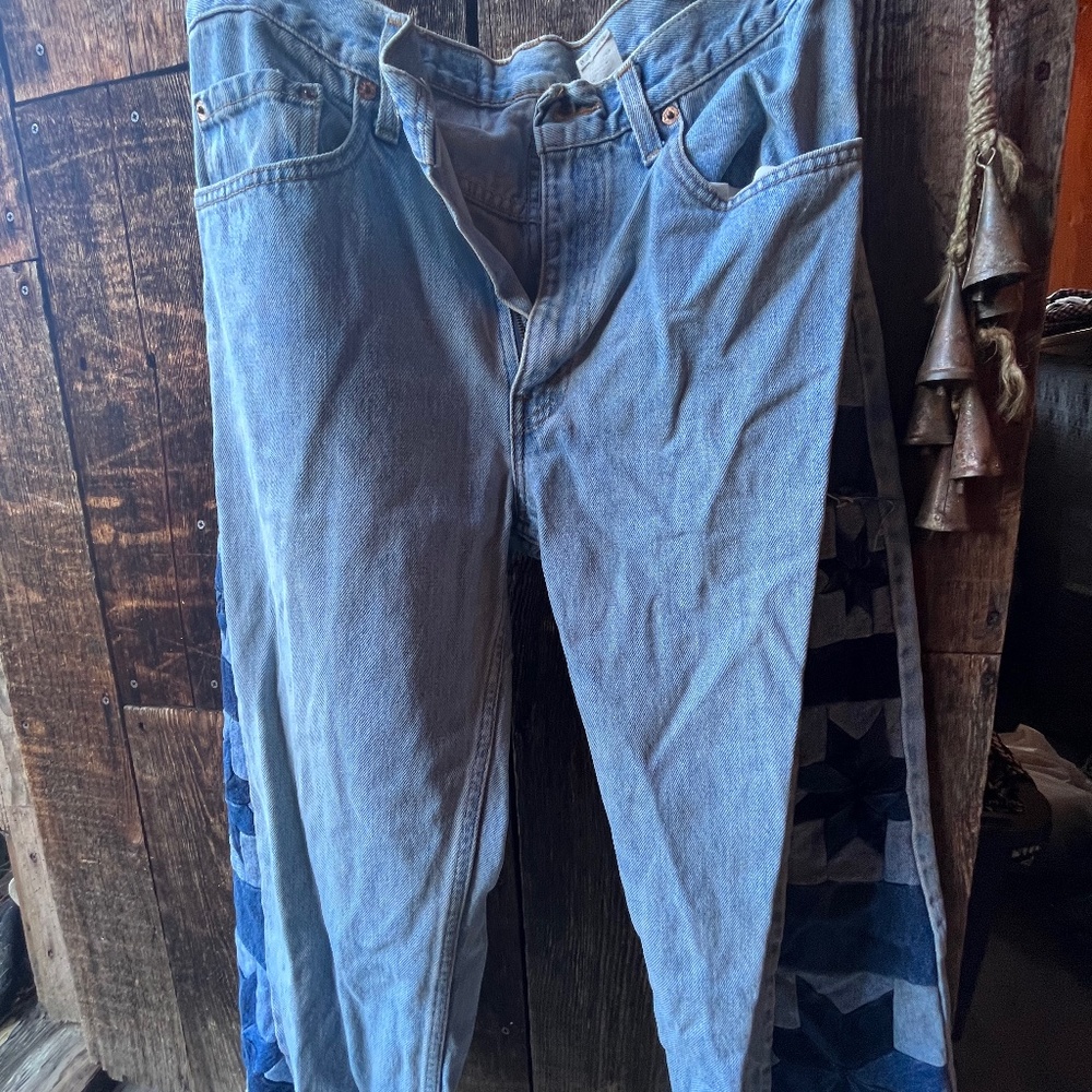 Hand quilted Levi jeans
